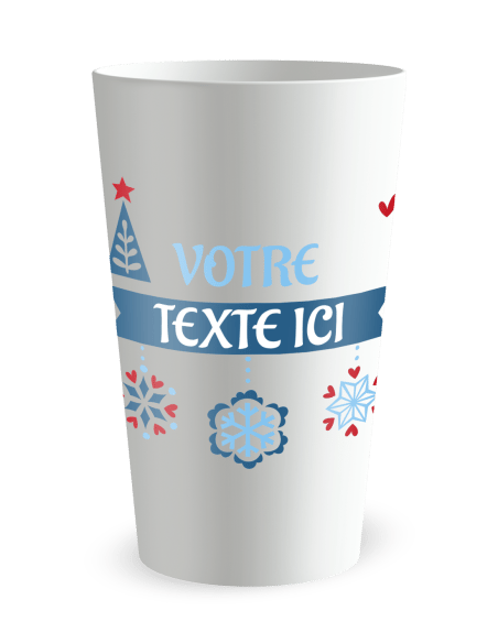 Gobelet blanc de face - hiver - Ecocup