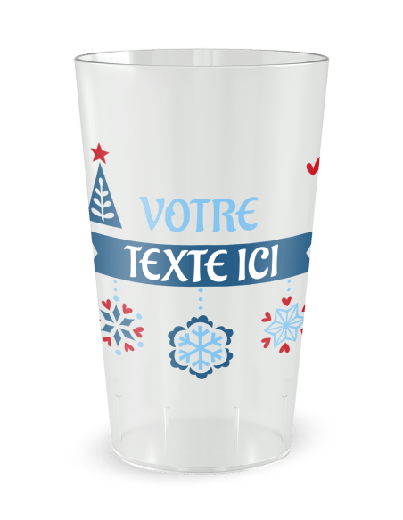 Gobelet transparent de face - hiver - Ecocup