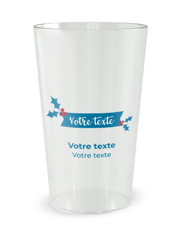 Gobelet blanc de dos - Magie de Noël - Ecocup 2