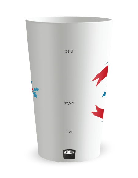 Gobelet blanc de face - Magie de Noël - Ecocup