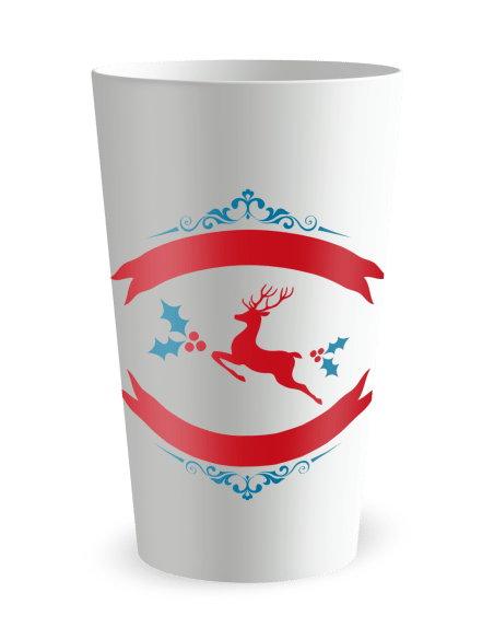 Gobelet blanc de face - Magie de Noël - Ecocup