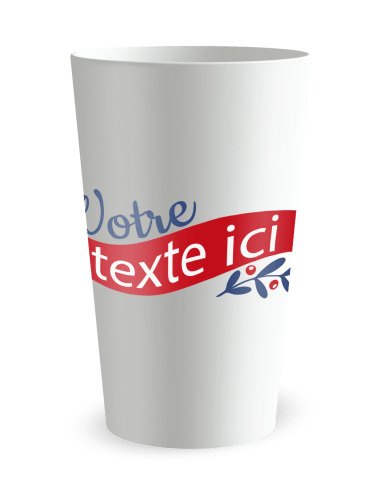 Gobelet blanc de face - Noël et houx - Ecocup