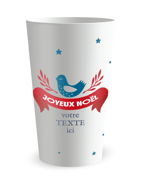 Gobelet blanc de face - Noël festif - Ecocup