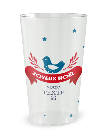 Gobelet transparent de face - Noël festif - Ecocup