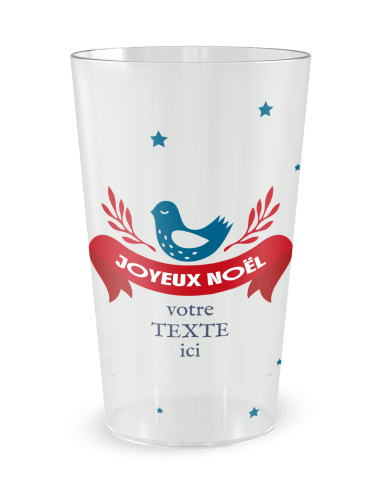 Gobelet transparent de face - Noël festif - Ecocup