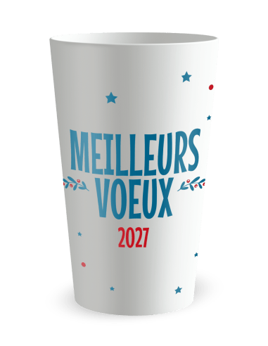Gobelet blanc de face - nouvel an - Ecocup