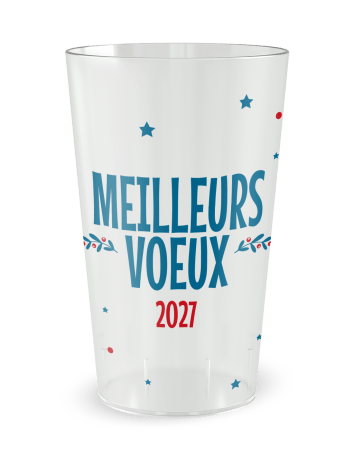 Gobelet transparent de face - nouvel an - Ecocup