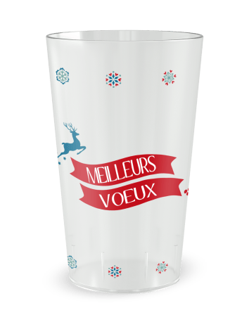 Gobelet transparent de face - Renne de Noël - Ecocup 2