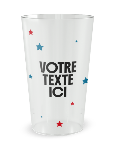 Gobelet transparent de dos - Rennes et sapin - Ecocup