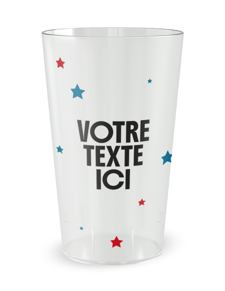 Gobelet transparent de dos - Rennes et sapin - Ecocup