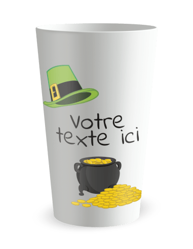 Gobelet blanc de dos - Fête Saint Patrick - Ecocup