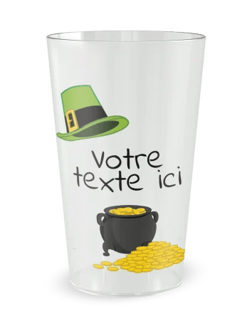 Gobelet transparent de face - Fête Saint Patrick - Ecocup 2