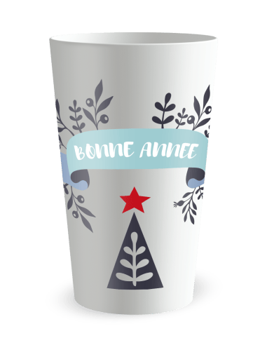 Gobelet blanc de face - Sapin de Noël - Ecocup
