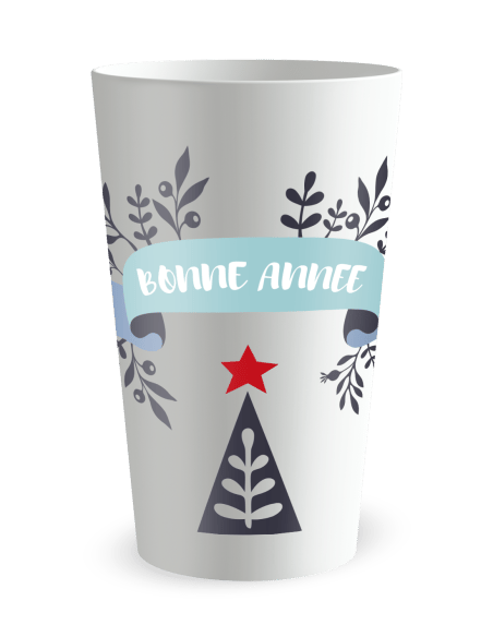 Gobelet blanc de face - Sapin de Noël - Ecocup