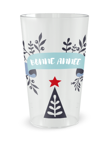 Gobelet transparent de face - Sapin de Noël - Ecocup