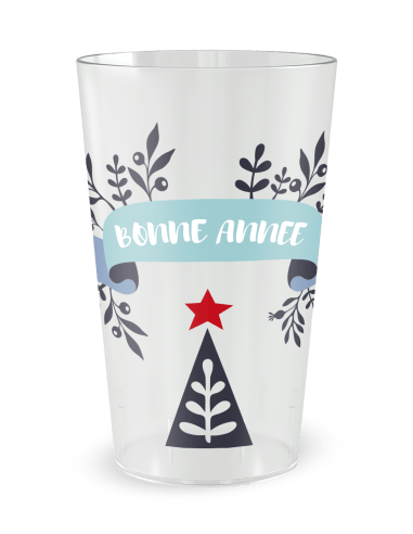 Gobelet transparent de face - Sapin de Noël - Ecocup