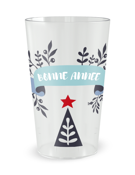 Gobelet transparent de face - Sapin de Noël - Ecocup