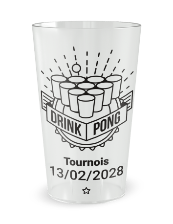 Gobelet transparent de face - Fêtes Soirée Beer Pong - Ecocup