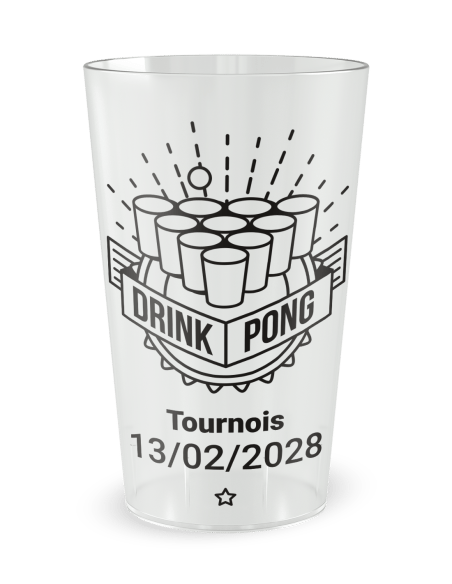 Gobelet transparent de face - Fêtes Soirée Beer Pong - Ecocup