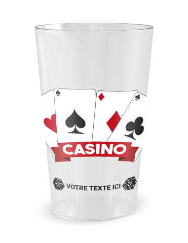 Gobelet transparent de face - soirée casino - Ecocup