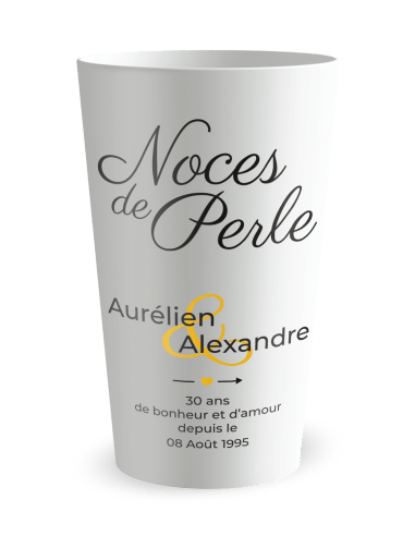 Gobelet personnalisé Mariage 30 Ans - Noces de Perle | Ecocup