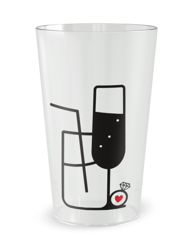 Gobelet transparent de dos - Mariage EVJF - Dernier Verre Avant Madame - Ecocup