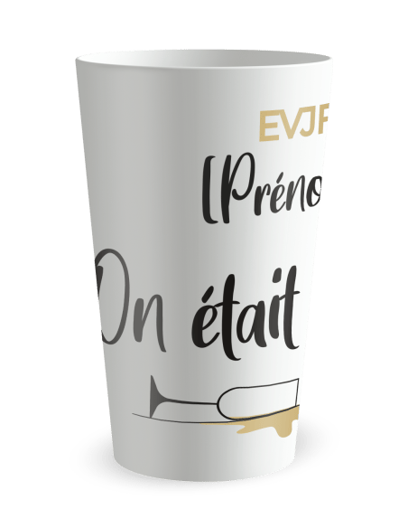 Gobelet blanc de face - Mariage EVJF - On Était Sobres …Au Début - Ecocup