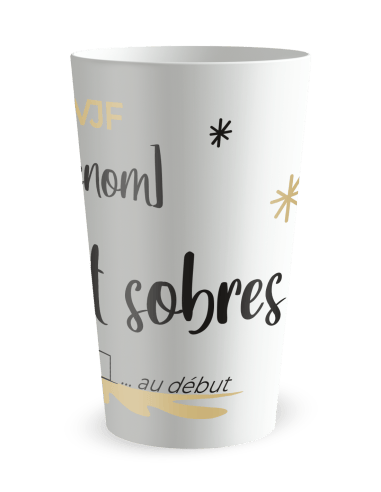 Gobelet blanc de dos - Mariage EVJF - On Était Sobres …Au Début - Ecocup
