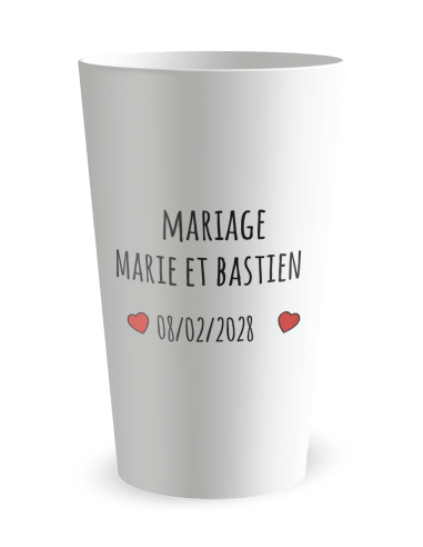 Gobelet blanc de dos - amour - Ecocup