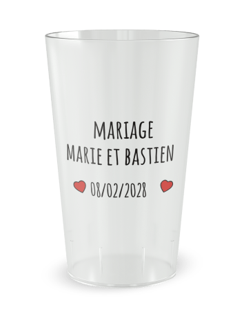 Gobelet transparent de face - amour - Ecocup 2