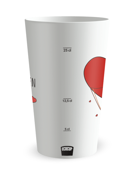 Gobelet blanc Graduation - amour - Ecocup