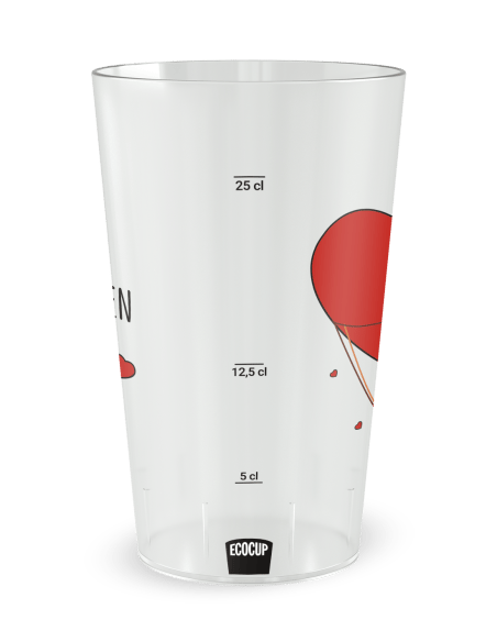 Gobelet transparent Graduation - amour - Ecocup