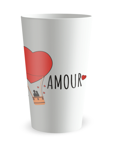 Gobelet blanc de face - amour - Ecocup