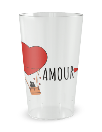 Gobelet transparent de face - amour - Ecocup