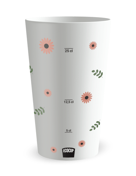 Gobelet blanc de dos - mariage amour champêtre - Ecocup