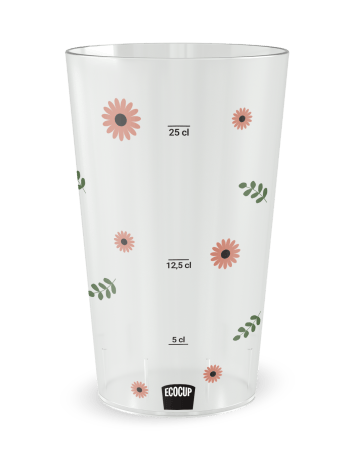 Gobelet transparent de face - mariage amour champêtre - Ecocup 2