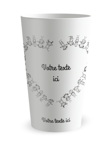 Gobelet blanc - Prénom - coeur enfants - Ecocup