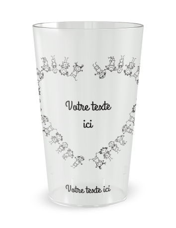 Gobelet transparent - Prénom - coeur enfants - Ecocup