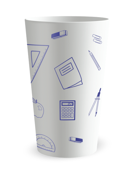 Gobelet blanc de coté - école fournitures - Ecocup