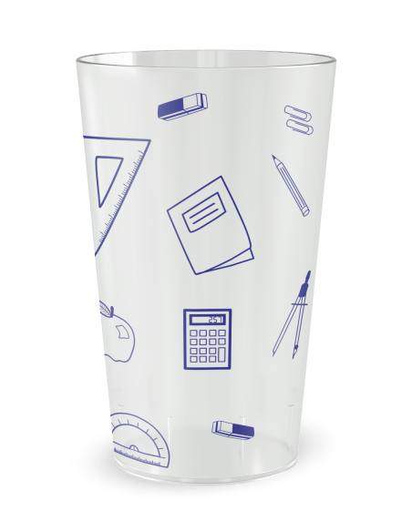 Gobelet transparent de coté- école fournitures - Ecocup