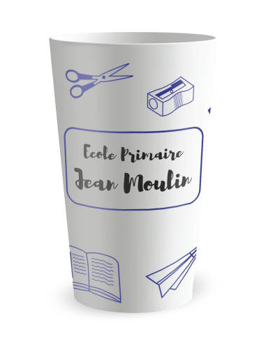 Gobelet blanc de face - école fournitures - Ecocup