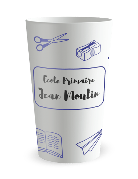 Gobelet blanc de face - école fournitures - Ecocup