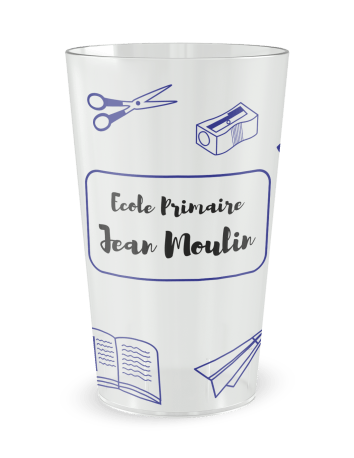 Gobelet transparent de face - école fournitures - Ecocup