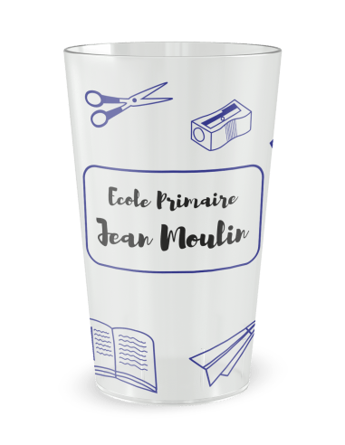 Gobelet transparent de face - école fournitures - Ecocup