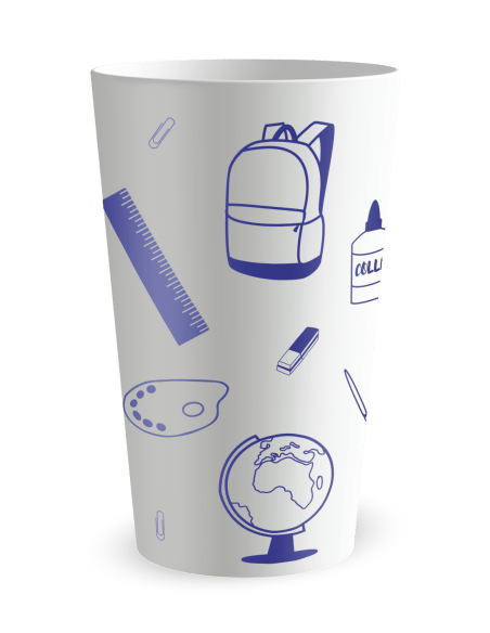 Gobelet blanc de dos- école fournitures - Ecocup