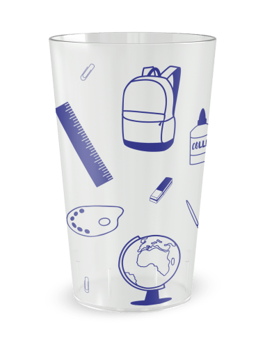 Gobelet transparent de dos - école fournitures - Ecocup