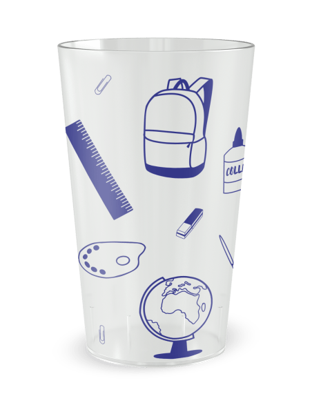 Gobelet transparent de dos - école fournitures - Ecocup