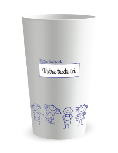 Gobelet blanc - Prénom - ronde enfants - Ecocup