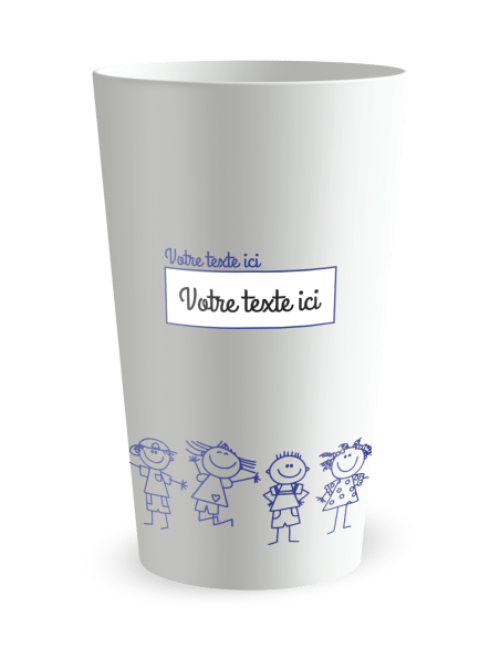 Gobelet blanc - Prénom - ronde enfants - Ecocup