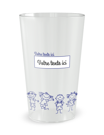 Gobelet transparent de face - ronde enfants - Ecocup 2